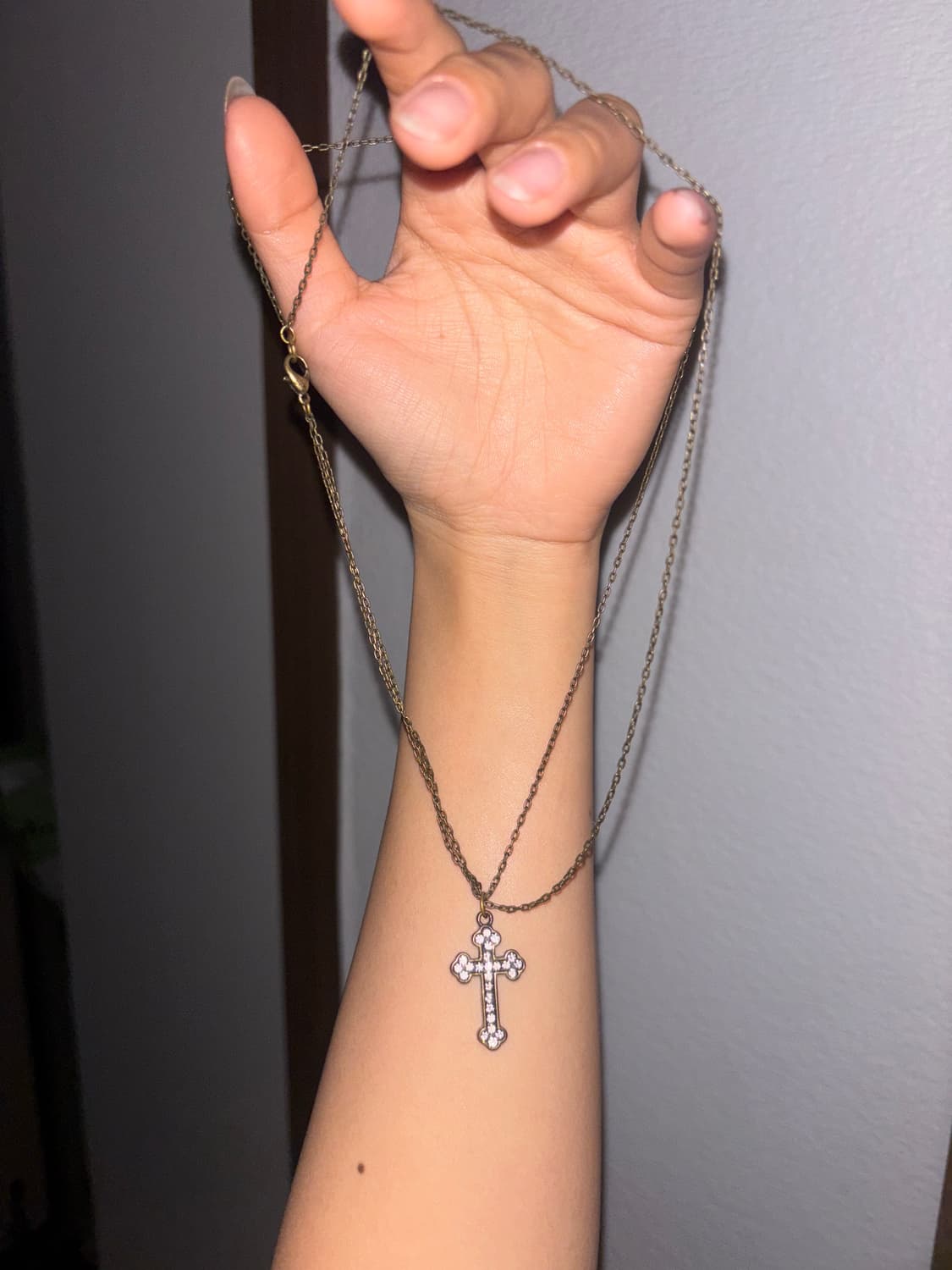 십자가 큐빅 목걸이 상품이미지1