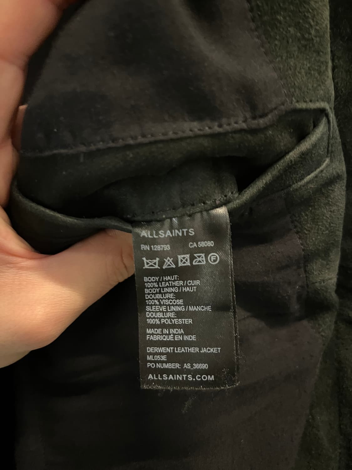 Allsaints 올세인츠 세무 스웨이드 버튼 자켓 S 상품이미지5