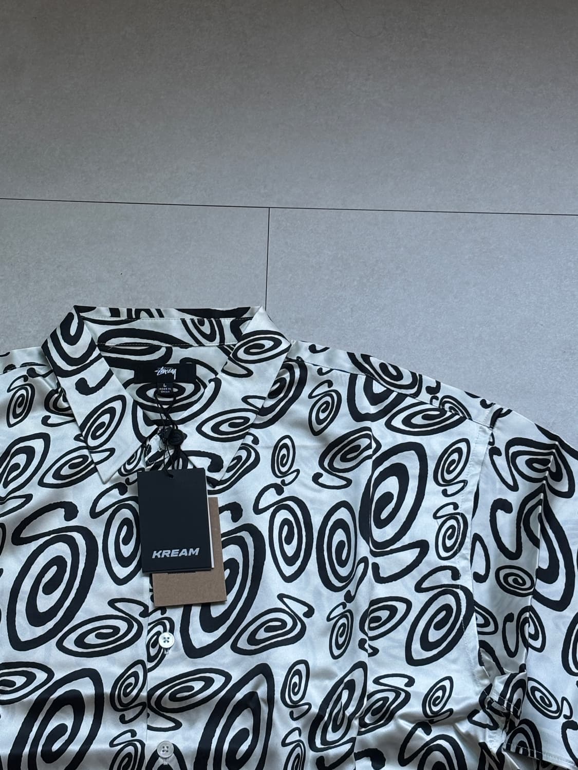 STUSSY Swirly Silk Shirt L / 실크 100% 패턴  상품이미지2