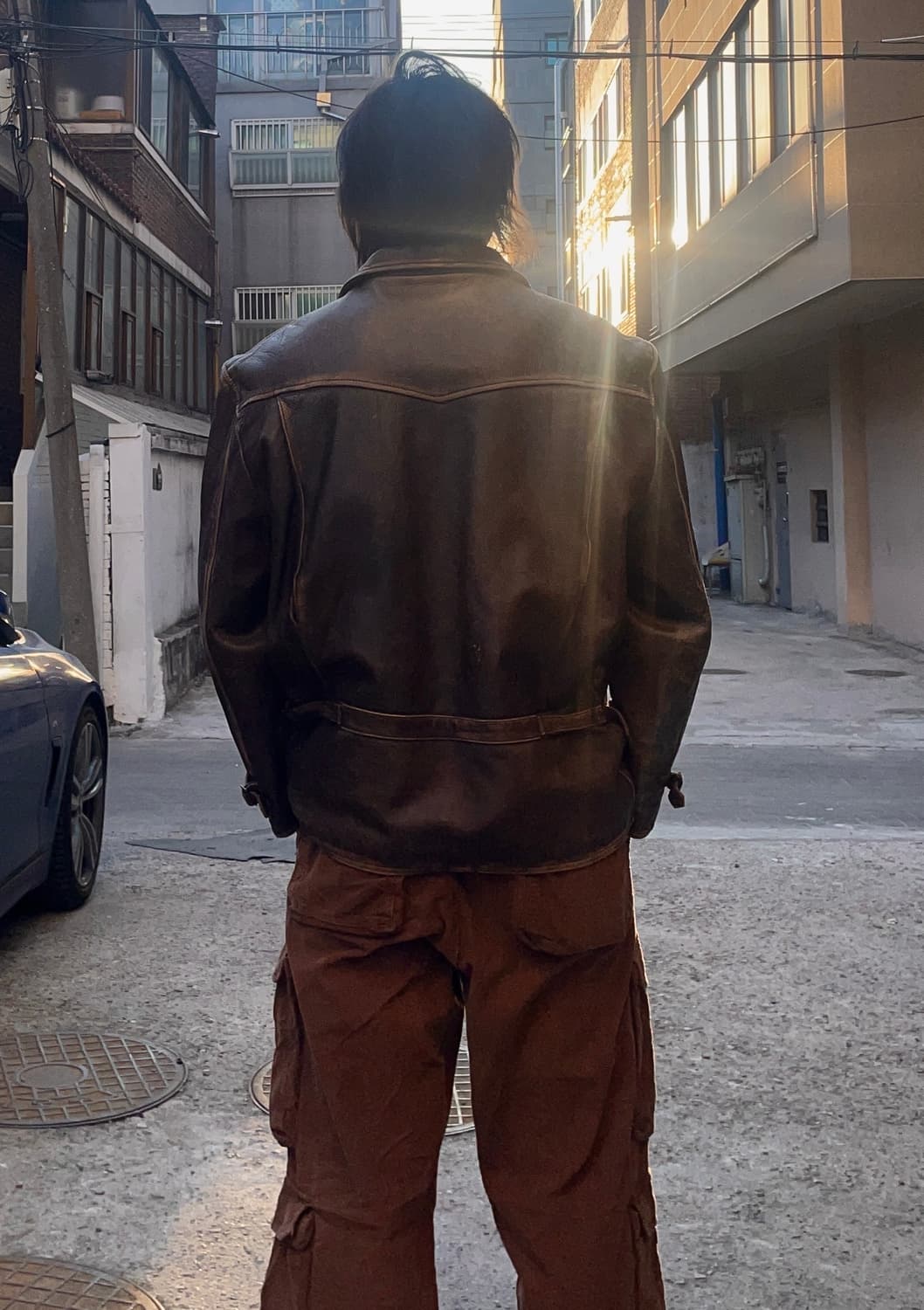 바나나리퍼블릭 빈티지 브라운 웨스턴레더자켓 상품이미지3