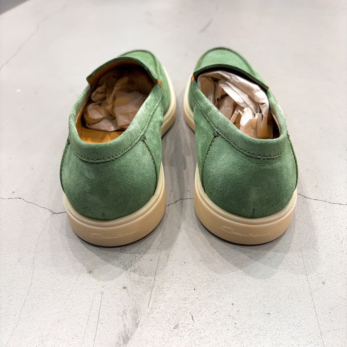 (정품/새상품) SANTONI 산토니 남성 그린 스웨이드 디트로이트 로퍼 상품이미지4
