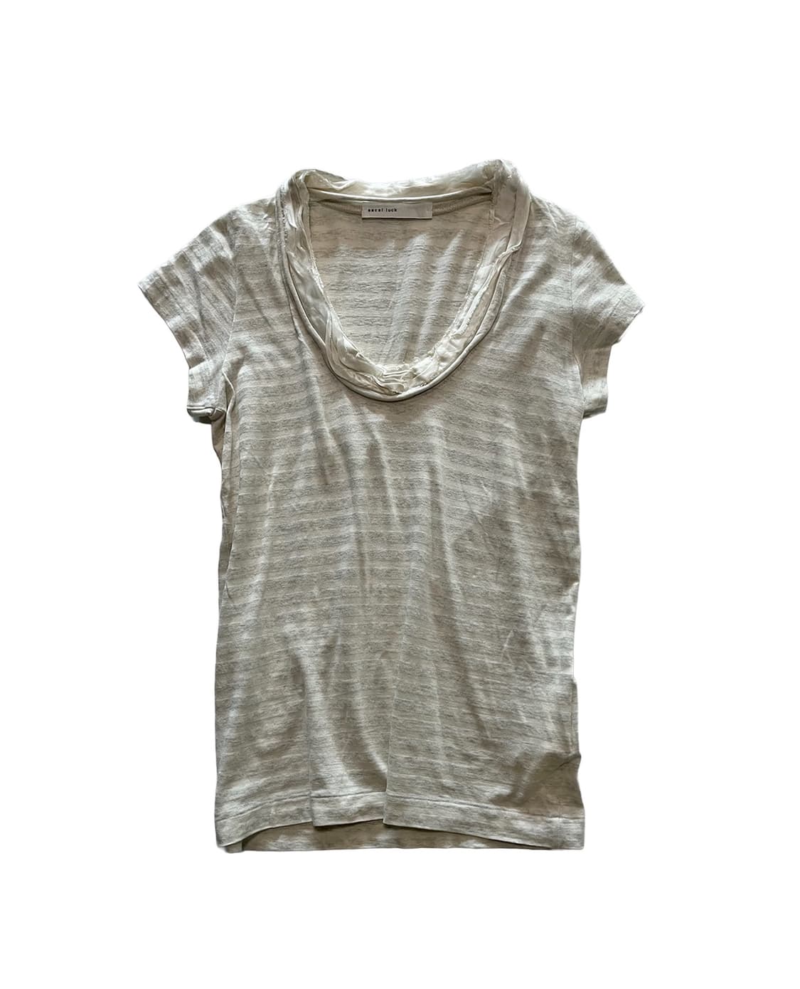 SACAI LUCK stripe scoop neck tee 상품이미지1