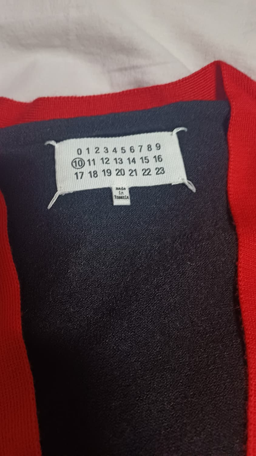 [새제품] XXL 마르지엘라 가디건 블랙 스트라이프 스티치 레드 상품이미지2