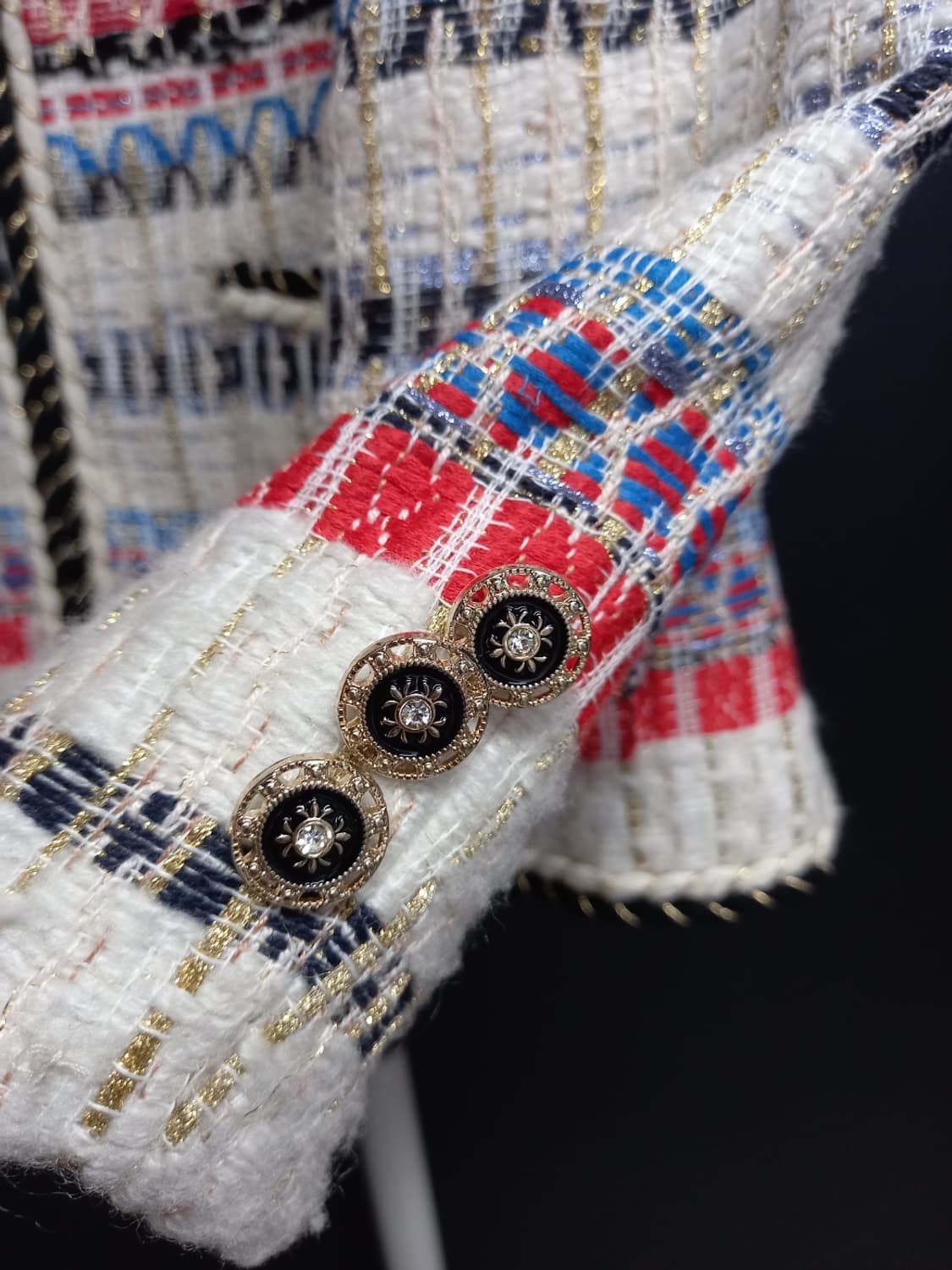 샤틴 SATIN 춘추동 트위드 숏 자켓 55.44 상품이미지6