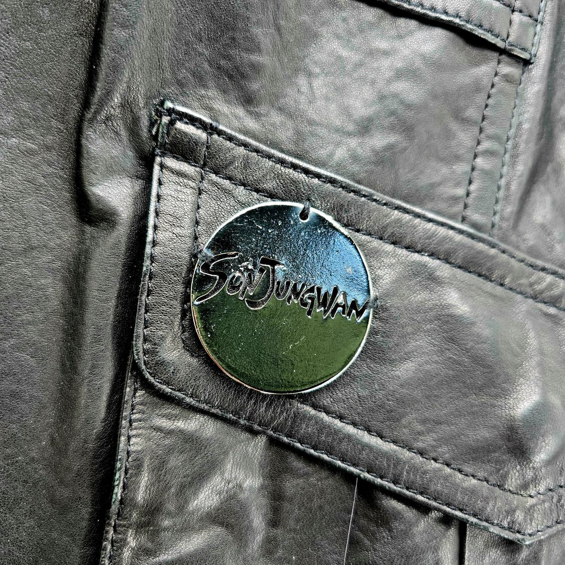 SON JUNG WAN 블랙 레더 여성 라이더 자켓 상품이미지9