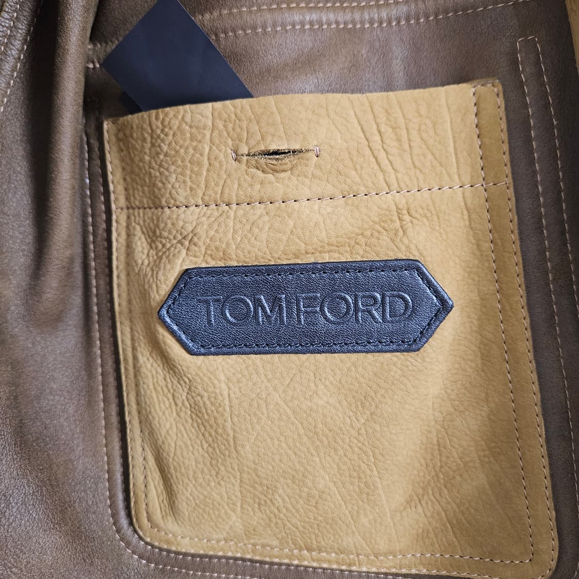 [48] 톰포드 버팔로 레더 스웨이드 트러커 워크 가죽 자켓 카멜 상품이미지6