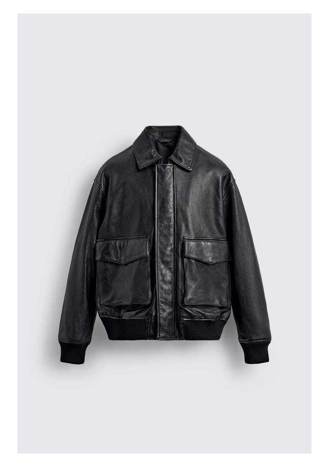 자라 레더 가죽 포켓 점퍼 a2 m사이즈 상품이미지1