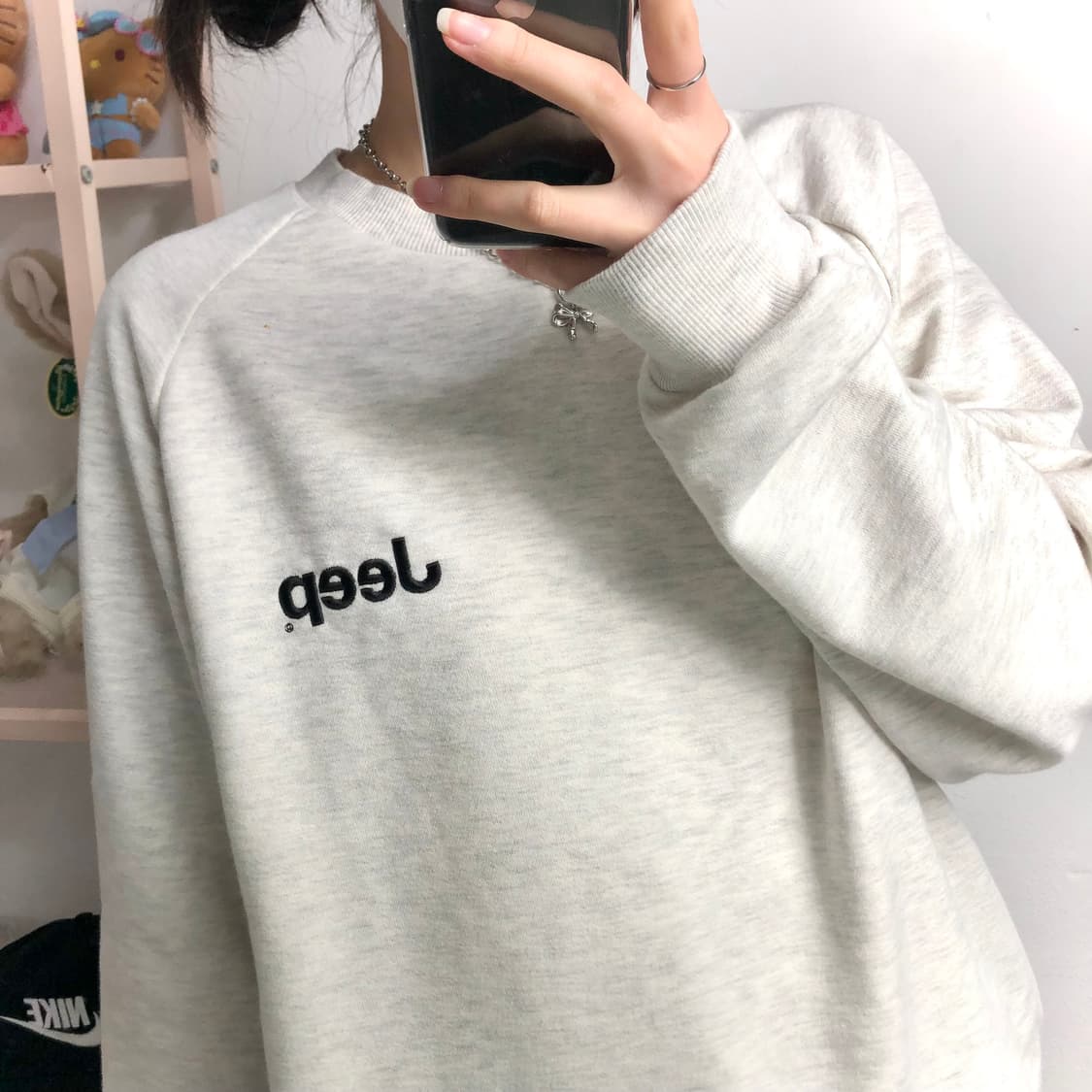 지프 백멜란지 동그리 맨투맨 상품이미지4