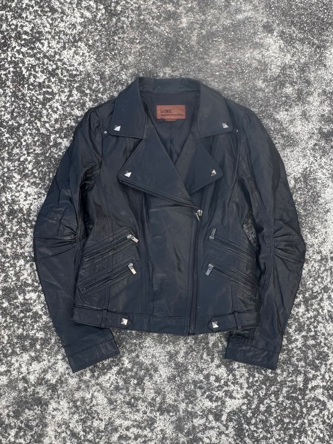 Leather Biker Zip Jacket 상품이미지1