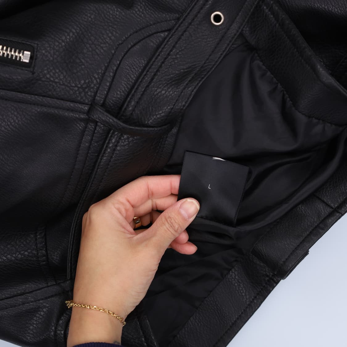 [L] 드레스볼륨 가죽 라이더자켓 1219H1 상품이미지5