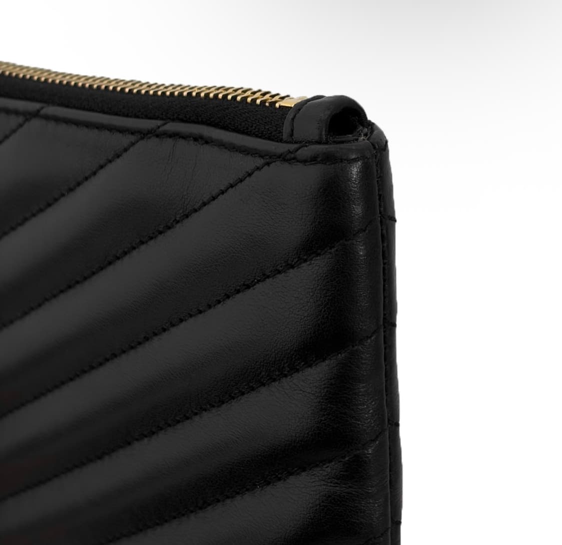 [S] 생로랑 여성 마틀라세 모노그램 YSL 로고 클러치 블랙 금장 스몰 상품이미지7