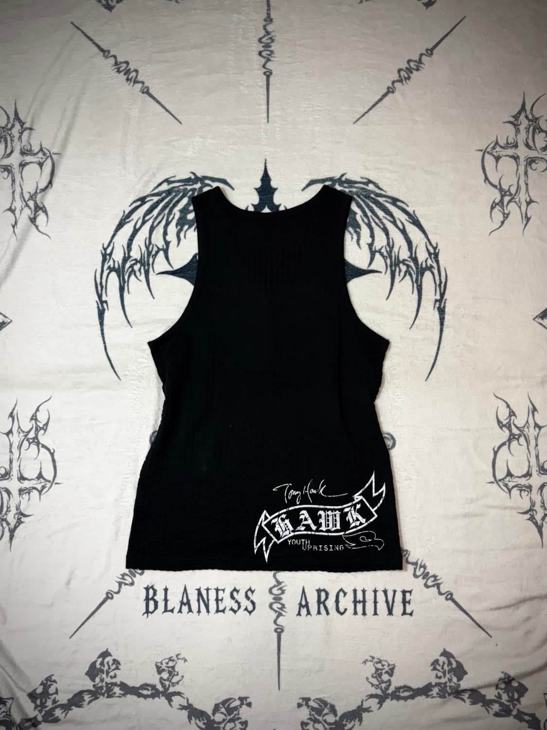 Punk lettering eyelet sleeveless 상품이미지2