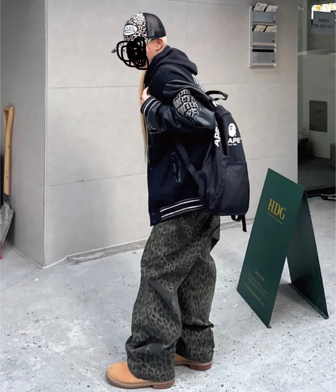 ERSCO 레오파드 배기 트라우져스 카키 상품이미지3