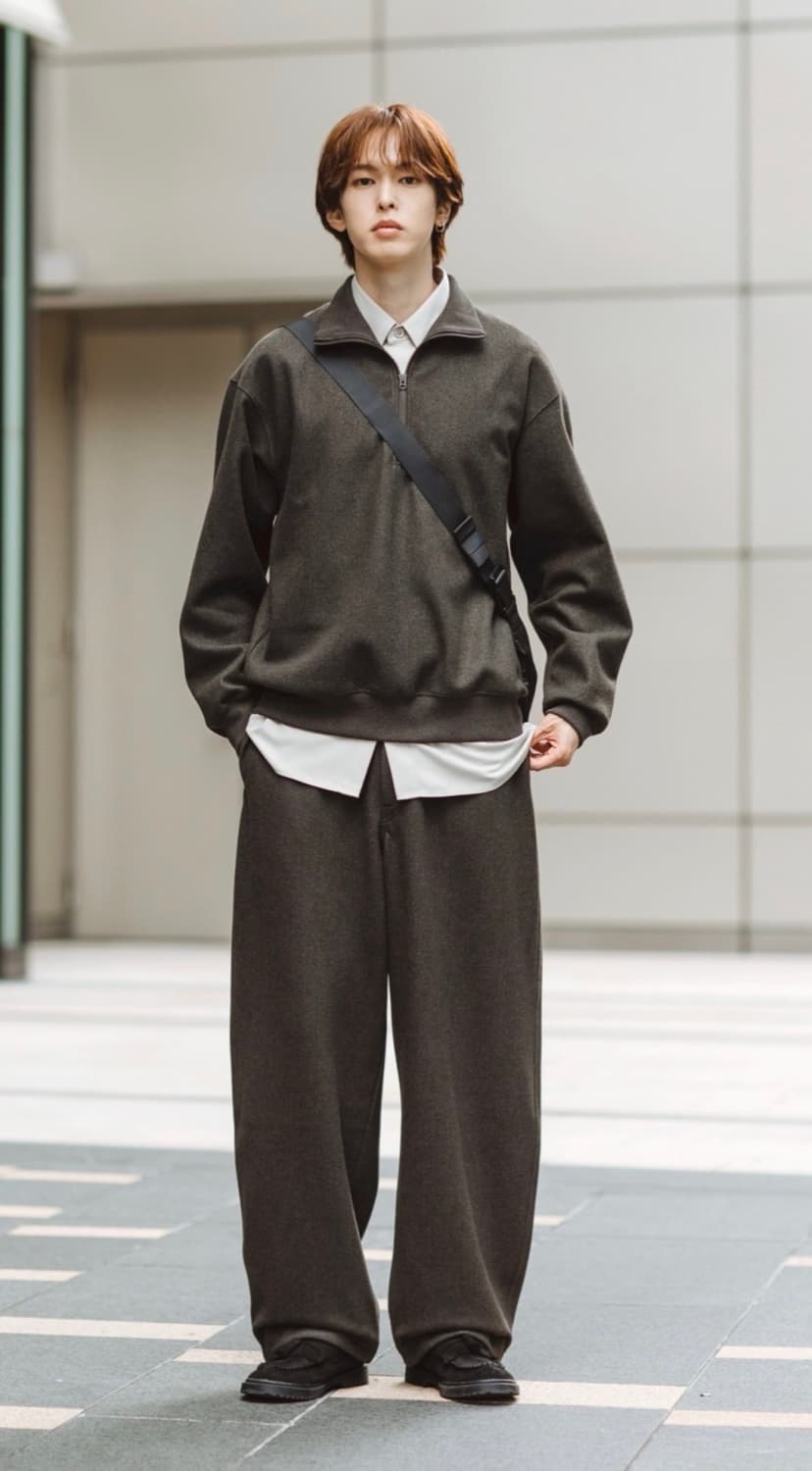 유니클로u 25fw 브러시드 스웨트 셋업 35브라운/L 상품이미지7