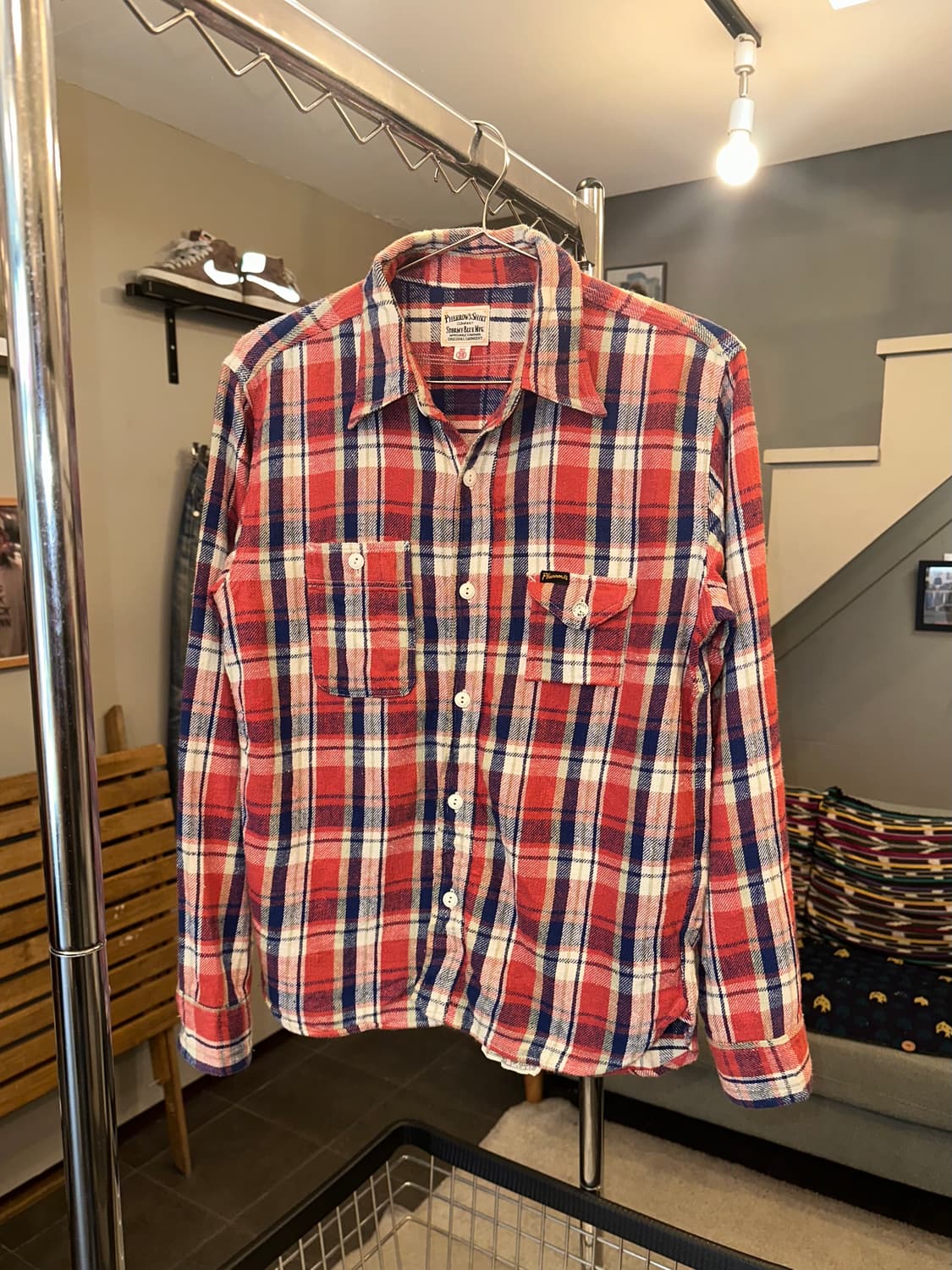 Pherrow’s check pattern pocket shirt 상품이미지5