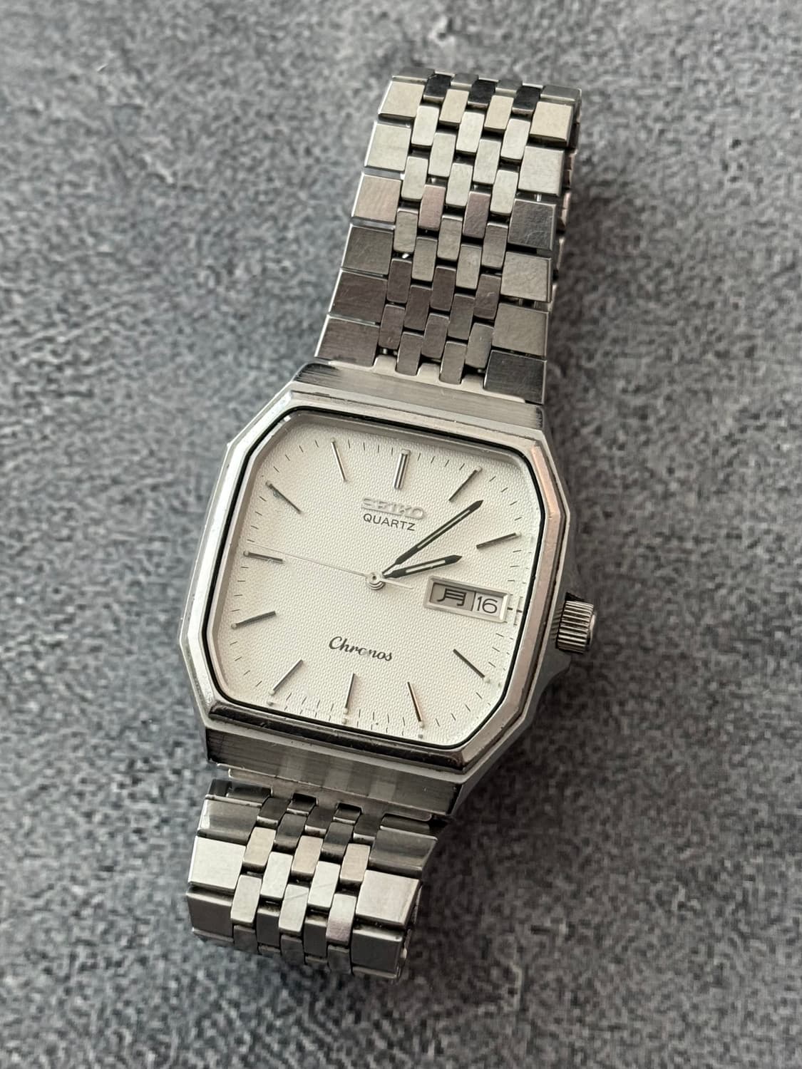 세이코 Seiko Chronos 쿼츠 스퀘어 데이 데이트 상품이미지1