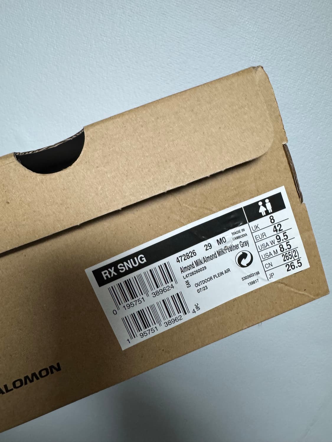 [265]살로몬 RX 스너그 알몬드 밀크 페더 그레이 상품이미지2