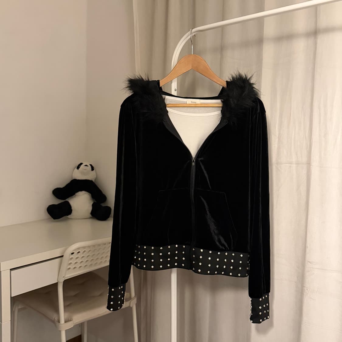 black velvet fur hooded zip-up 상품이미지2