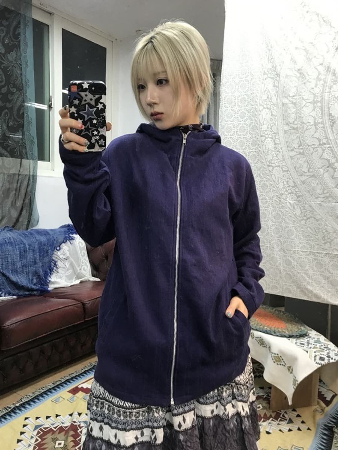 CARTLE ARCHE 제페니즈 빈티지 퍼플 후드집업 상품이미지1