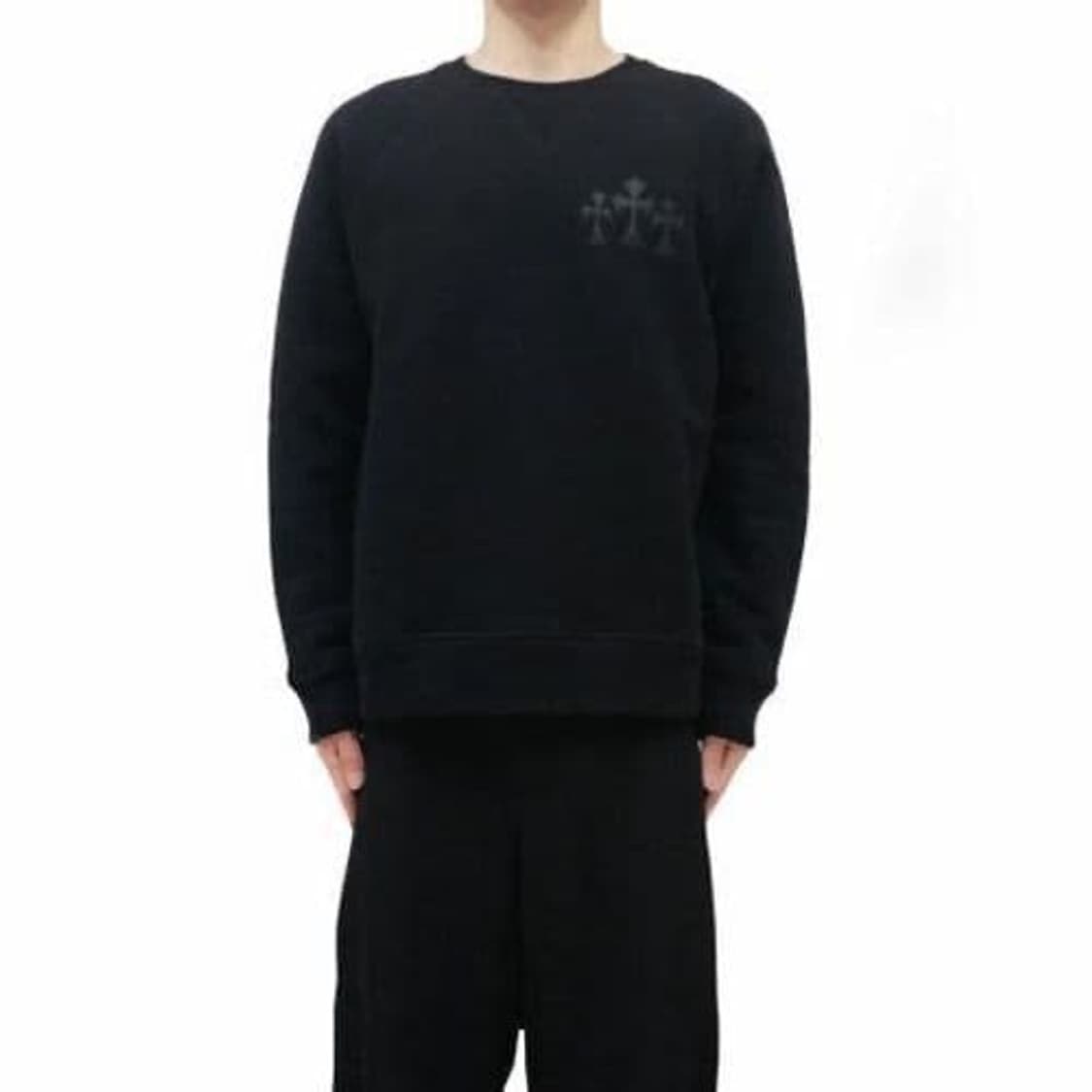 새상품)크롬하츠 세메터리 크로스 레더 맨투맨 XL 상품이미지3