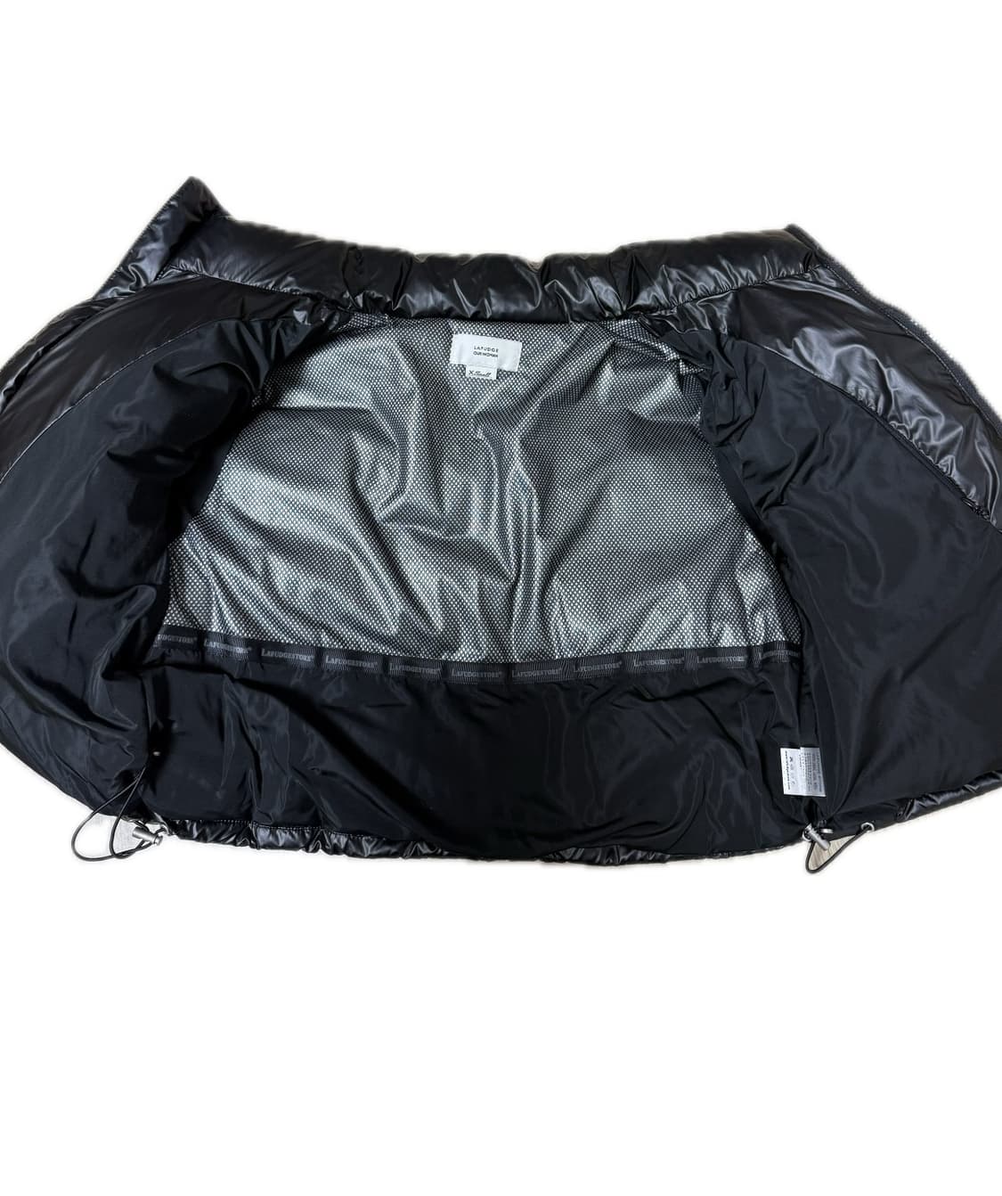 라퍼지아우어 우먼 유광 크롭 오버핏 푸퍼 다운 숏 패딩 블랙 상품이미지3