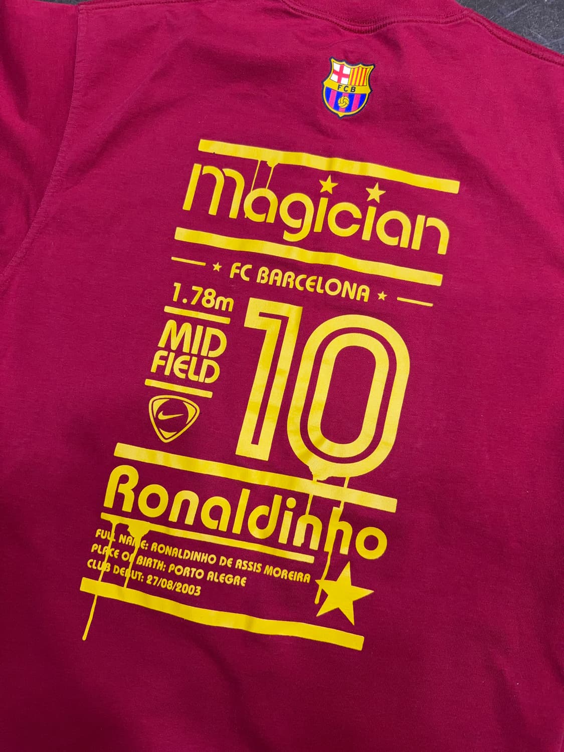 나이키 FC 바르셀로나 R10 매지션 호나우지뉴 드라이핏 티셔츠 M 상품이미지7