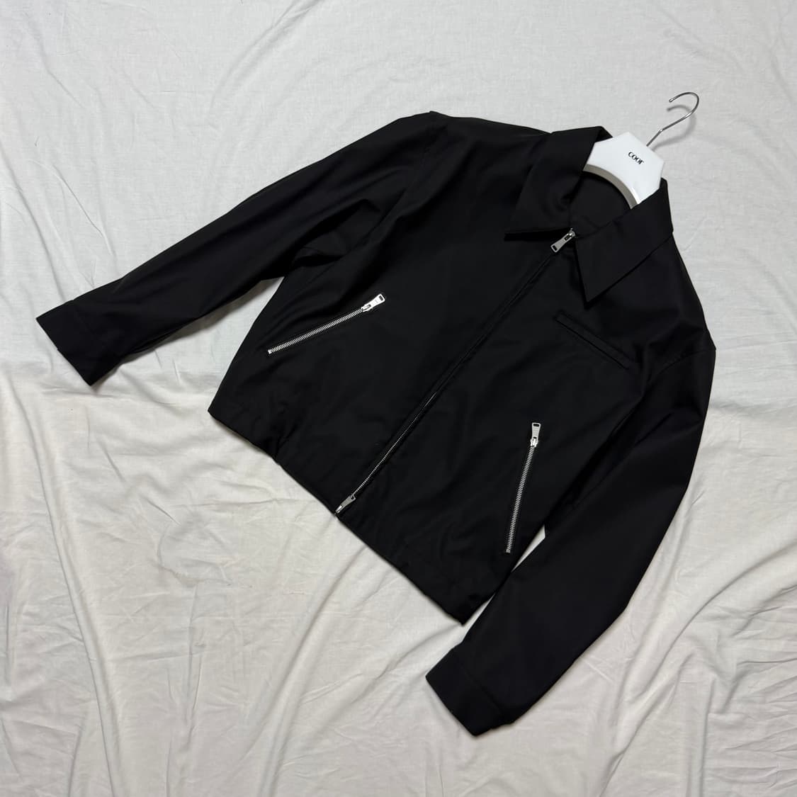 쿠어 스티프 울 블렌드 집업 자켓 (블랙/L) 상품이미지1