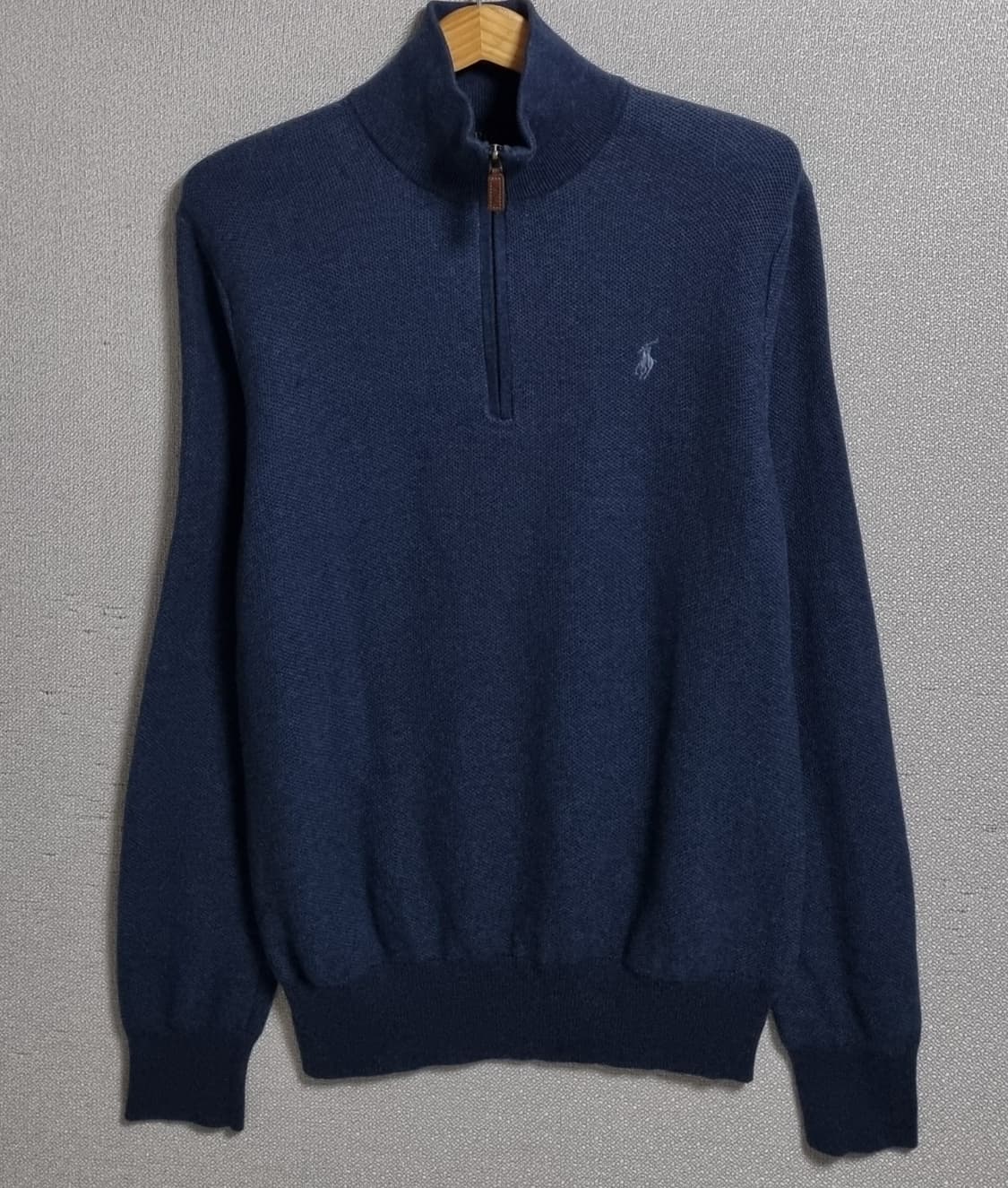M (95) 폴로랄프로렌 네이비 피마코튼 반집업 니트 상품이미지1