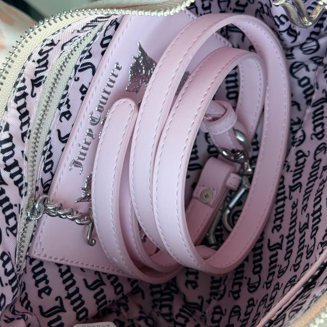 대대장!) 쥬시꾸뛰르 벨벳 숄더백 크로스백2way 갸루 핀터깔 상품이미지3