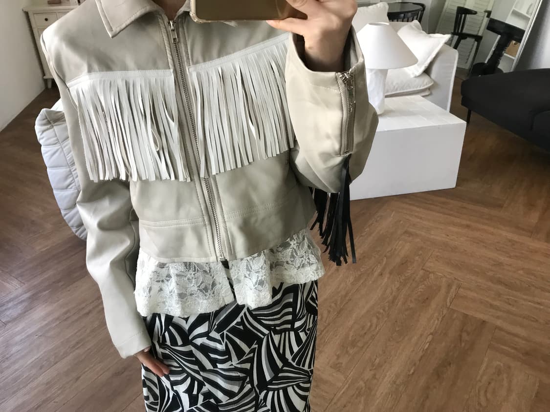 vintage fringe leather jacket 상품이미지4