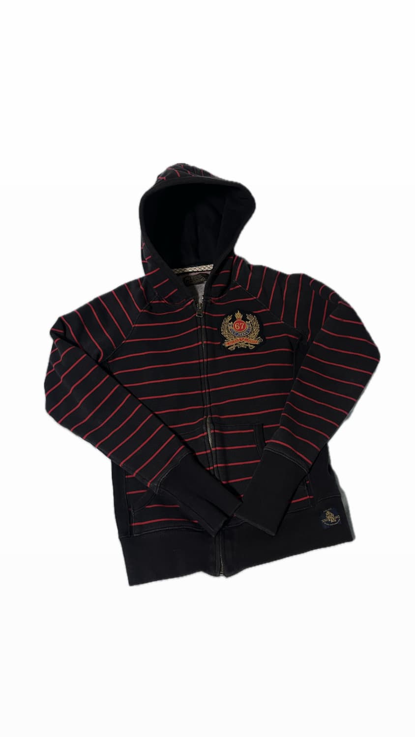 🪽 폴로 진스 크롭 스트라이프 후드집업 상품이미지1