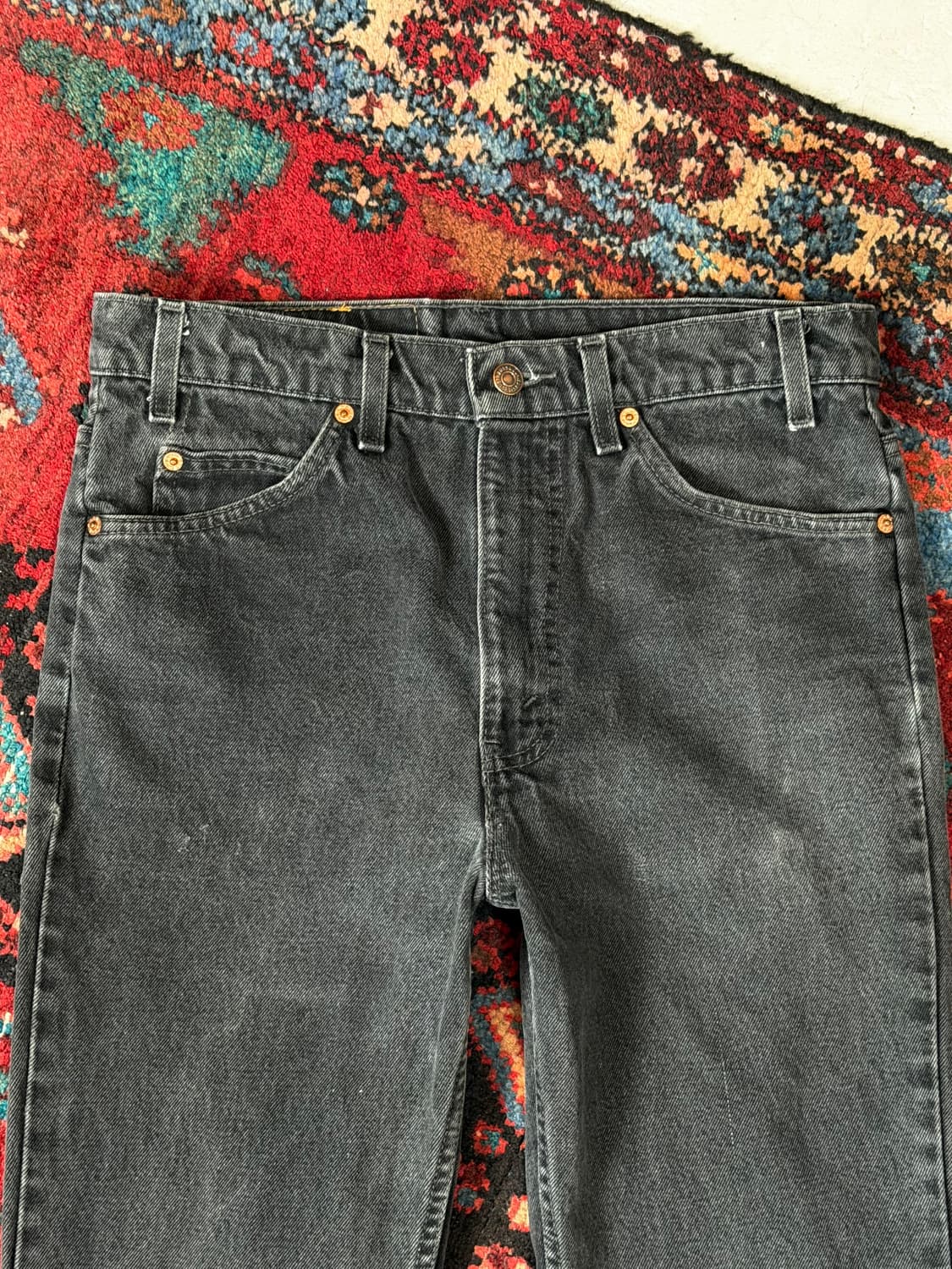 90's USA Made 빈티지 리바이스 517 오렌지탭 블랙 상품이미지5