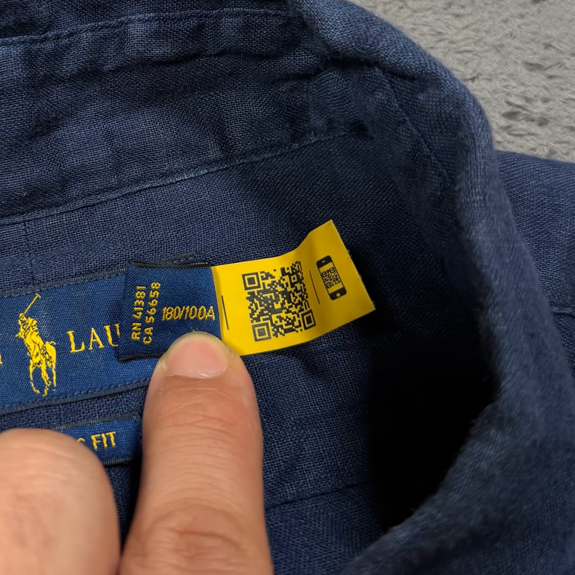 폴로 QR 네이비 린넨 셔츠 상품이미지5