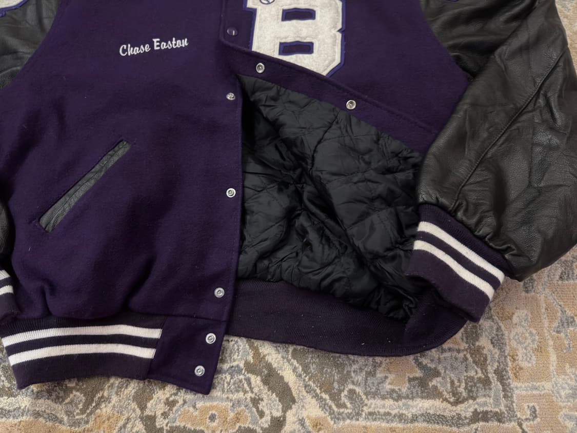 [할로웨이] 90s USA 딥퍼플 바시티 자켓 (XL/오버핏) 상품이미지4