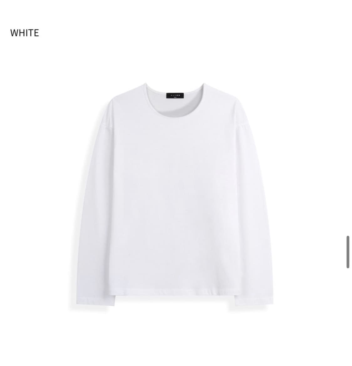 (새상품)(L) 알리스 플루이드 U넥 크롭 롱 슬리브 티셔츠 WHITE 상품이미지7