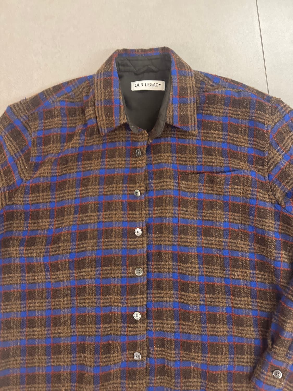Our legacy 아워레가시 어보브 셔츠 브라운 판코우 체크 상품이미지2
