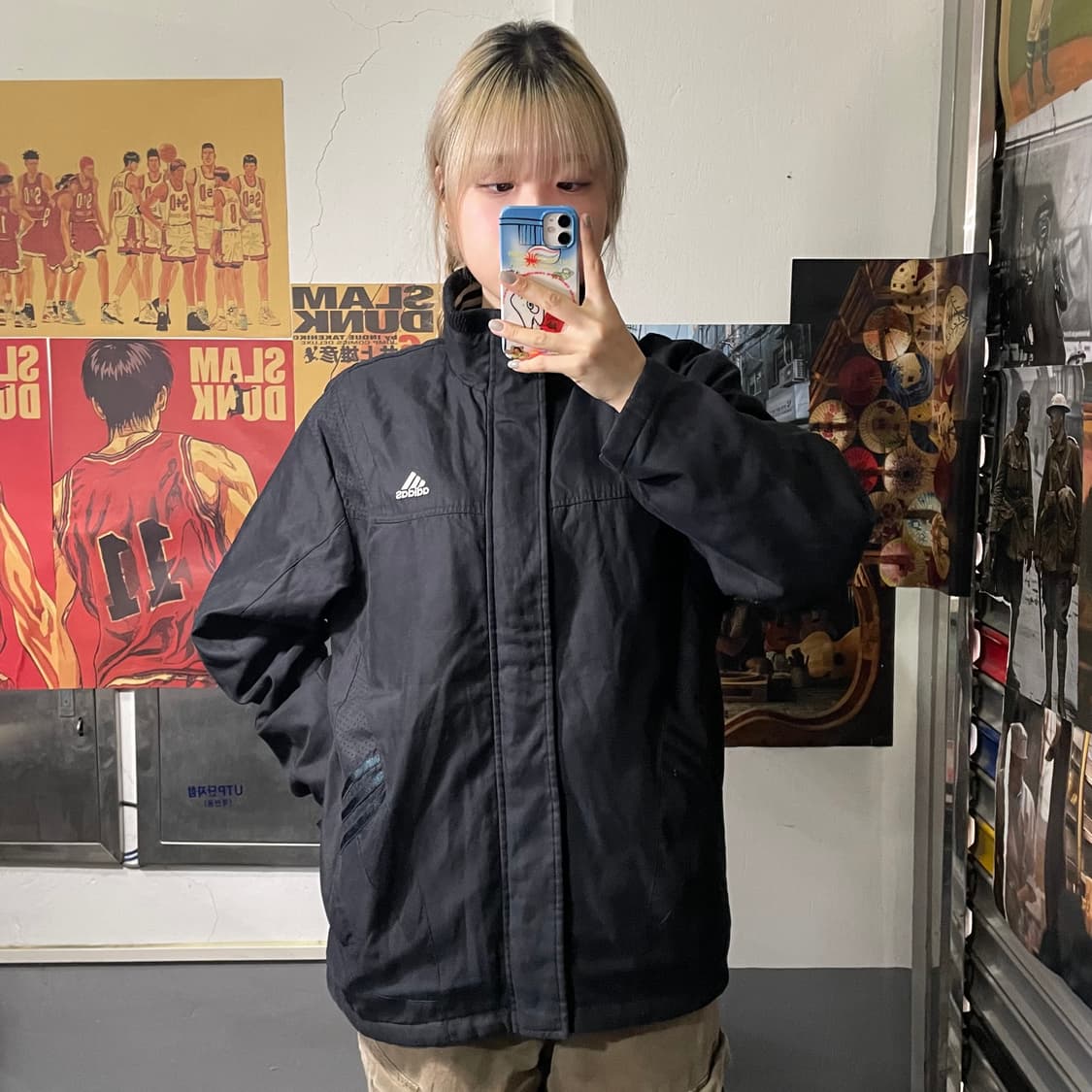 아디다스 블랙 누빔 스타디움 자켓 L  상품이미지3