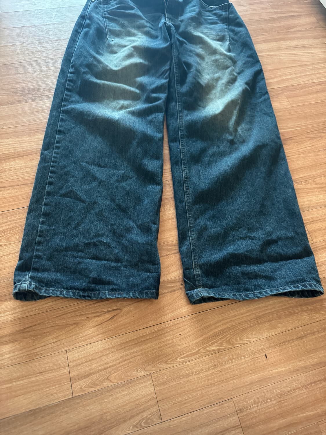 플리즈노팔로우 25Damaged Washing Wide Denim S 상품이미지5