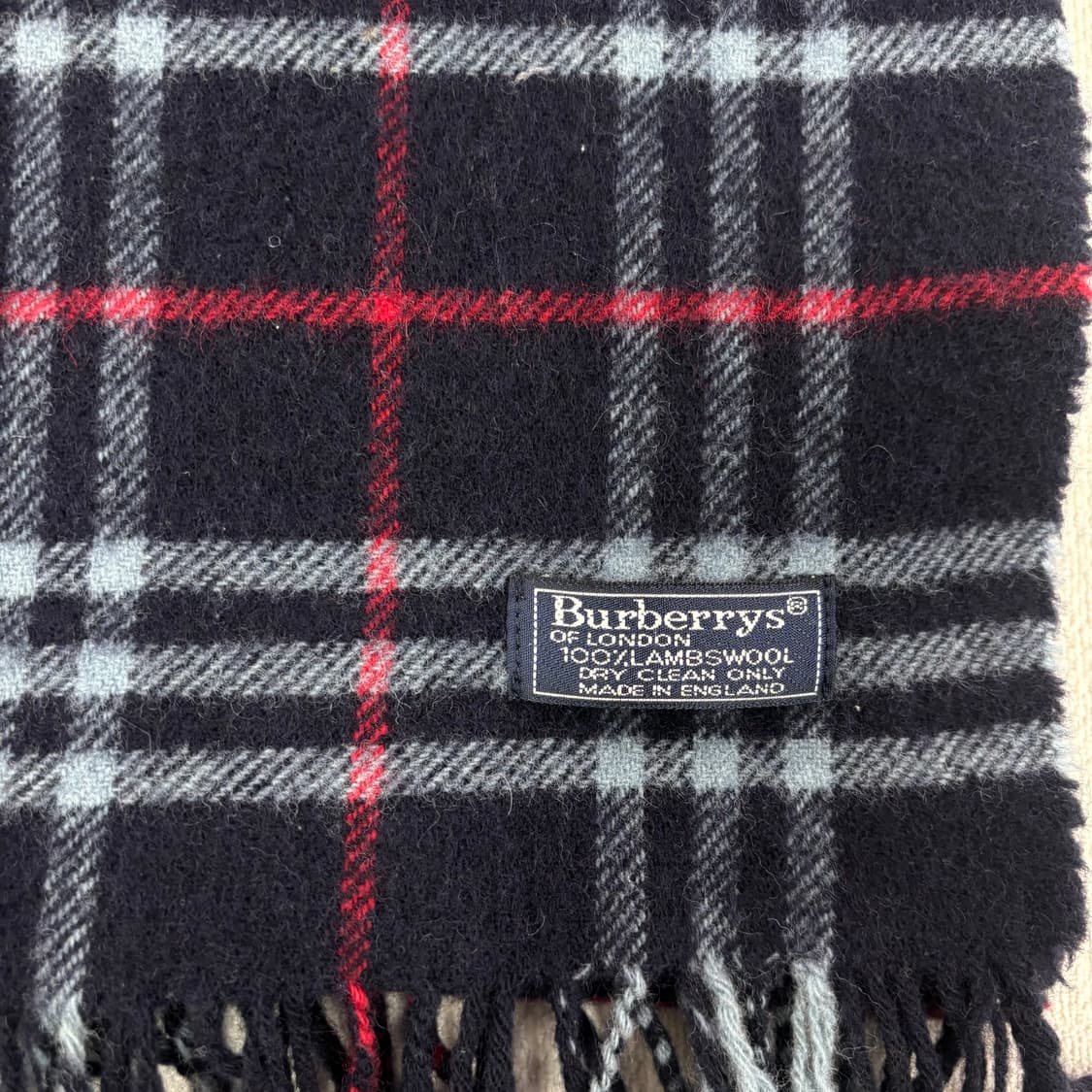 버버리 노바체크 램스울 네이비 머플러 상품이미지3