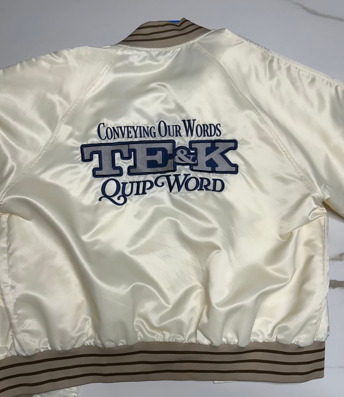 TEKET) keyword satin jacket _ cream 상품이미지2