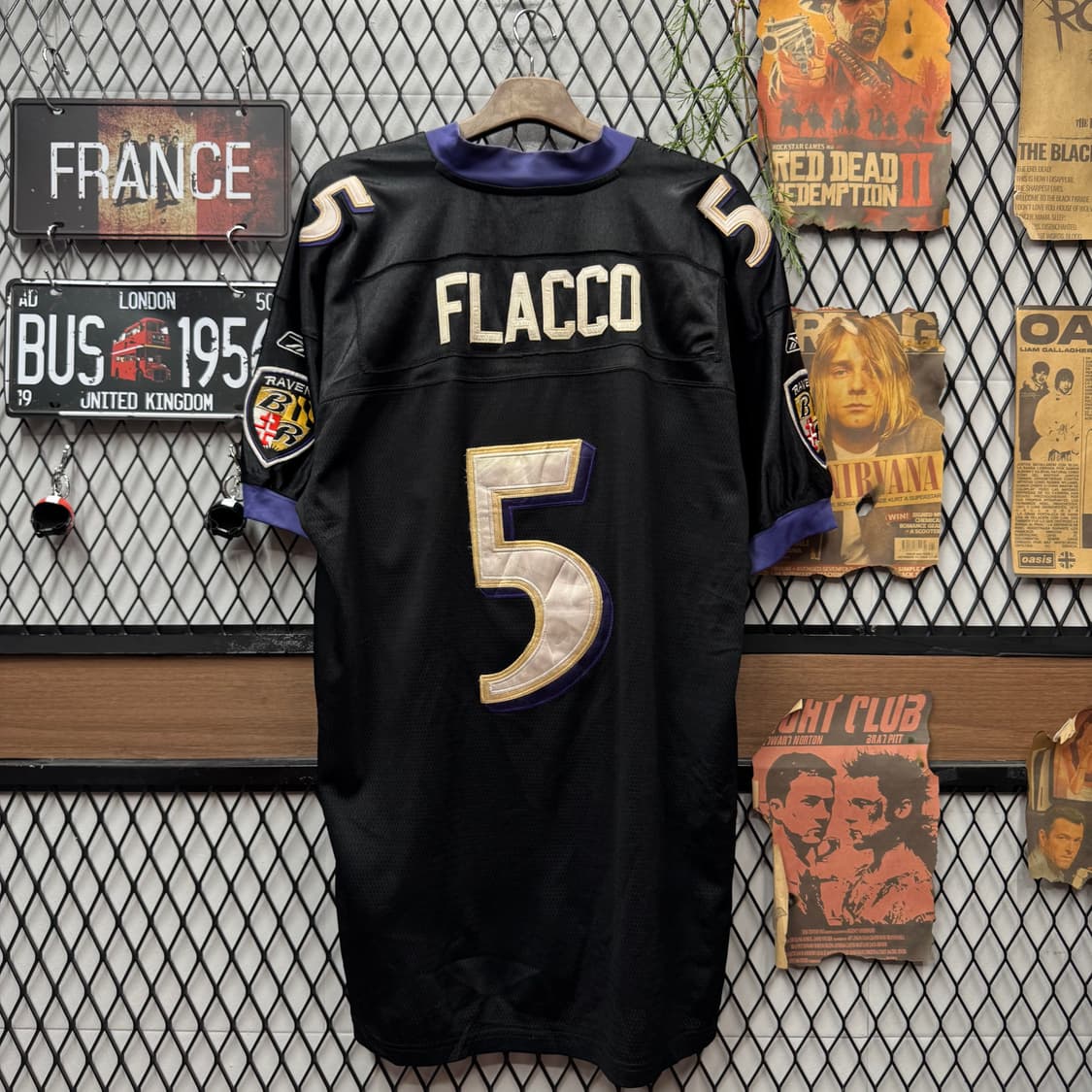 00s 리복 X NFL 온 필드 어센틱 저지 블랙 퍼플 상품이미지4