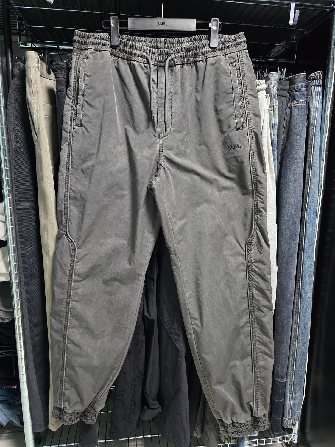 준지 나일론 트랙 조거 팬츠 그레이 50사이즈 상품이미지2