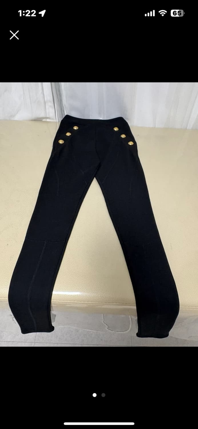 Balmain 발망 금장 나폴레옹 버튼 레깅스 팬츠 블랙 새상품 xs 상품이미지3