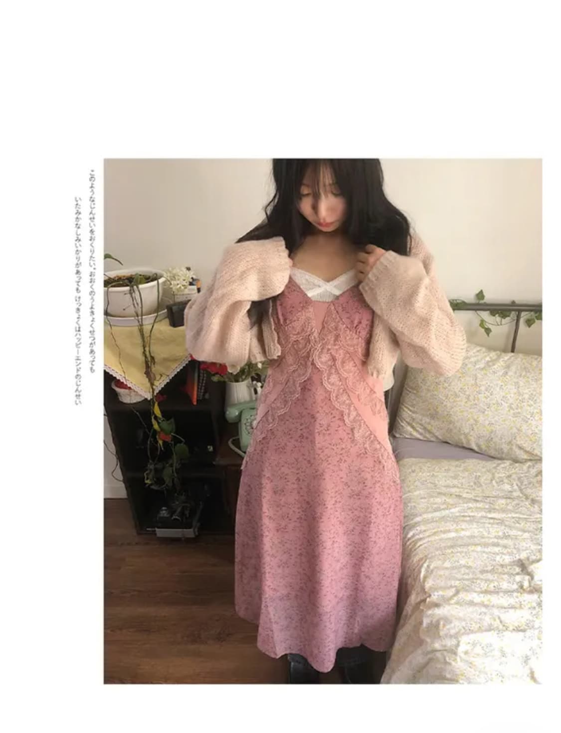 니지 moon love flower dress 핑크 롱원피스 빈티지 상품이미지1