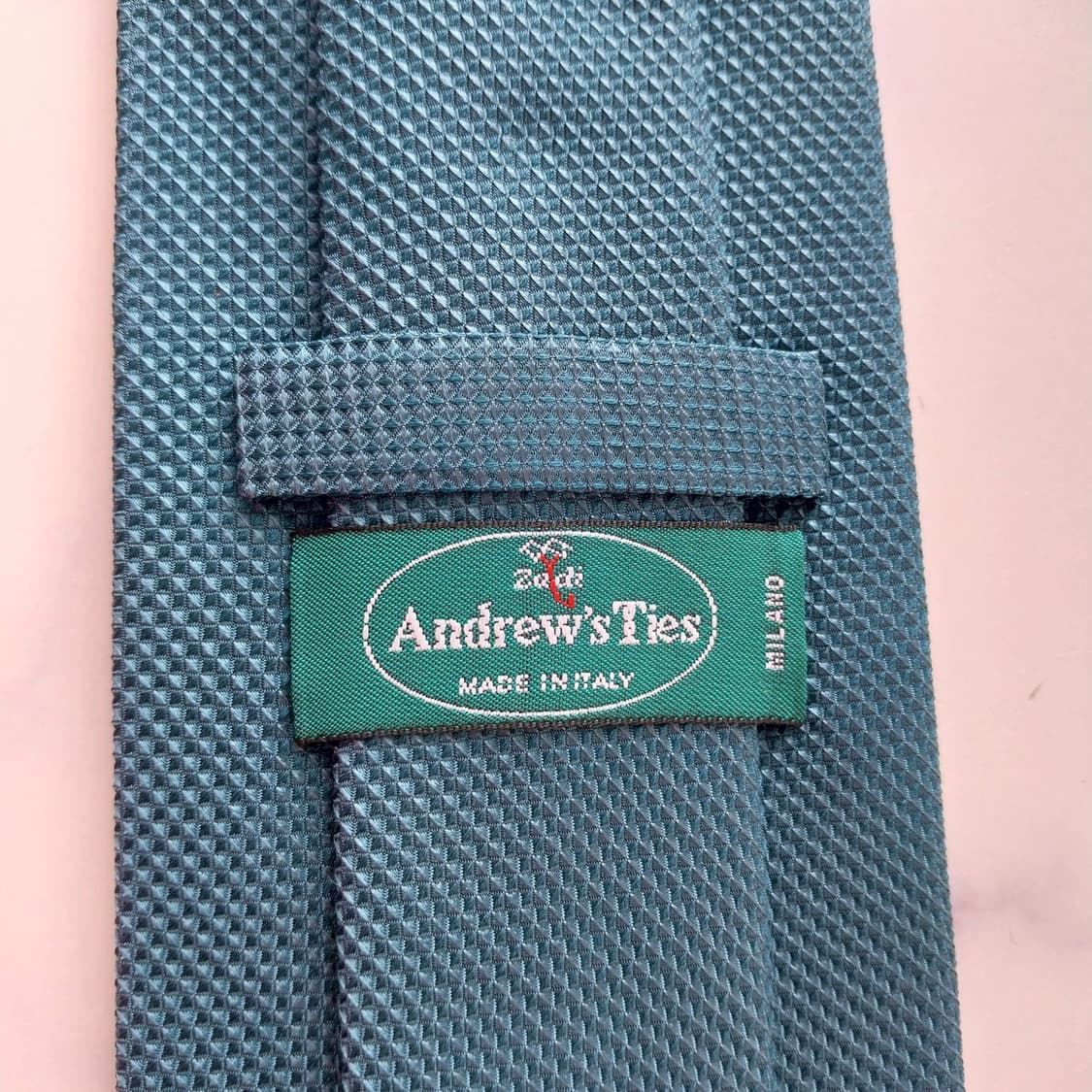 앤드류스타이 실크 청녹색 텍스처 넥타이 9.1cm A+등급 K2416 상품이미지8