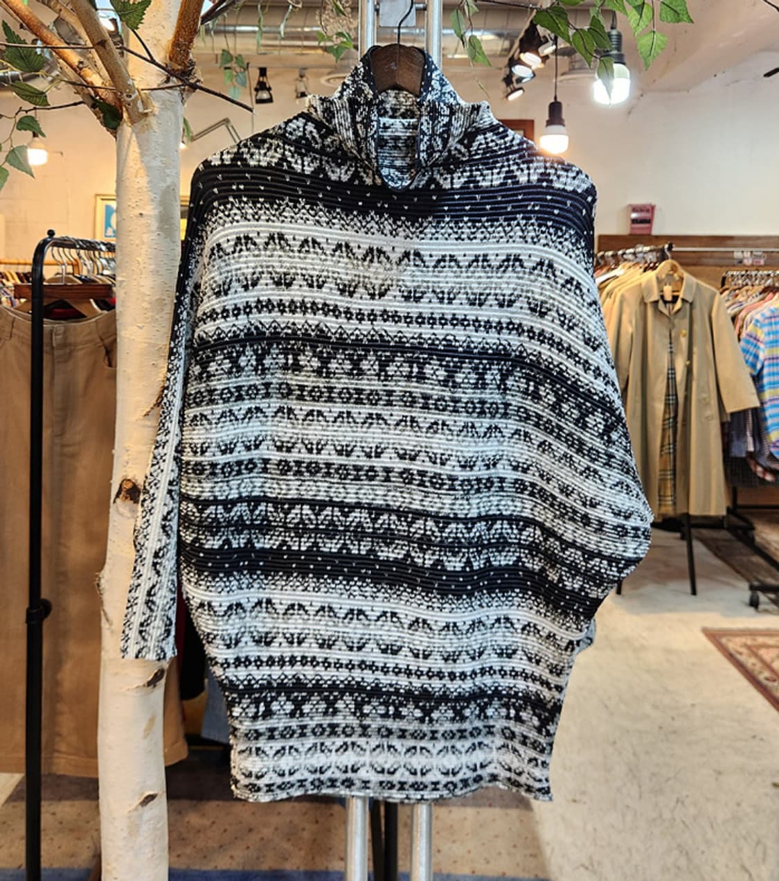 SPECCHIO pleats 스피치오 플리츠 패턴 가오리 터틀넥 상품이미지6