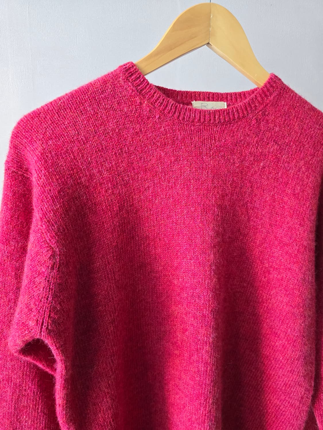 Ray BEAMS 울100% 멀티컬러 쉐기독 텍스처 니트 상품이미지1