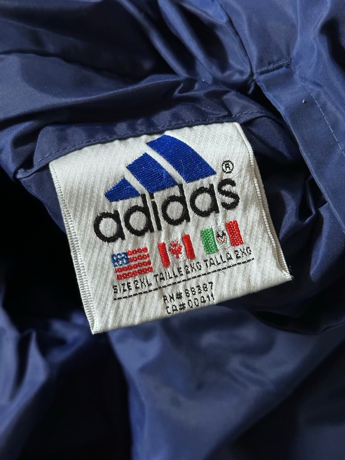 90's 아디다스 리버시블 빅로고 자수 후드점퍼 상품이미지7