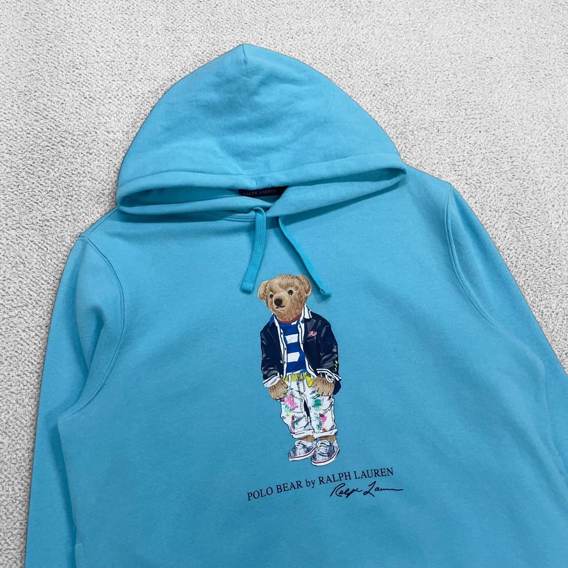 폴로 랄프로렌 베어 후드티 소라 블루 상품이미지2