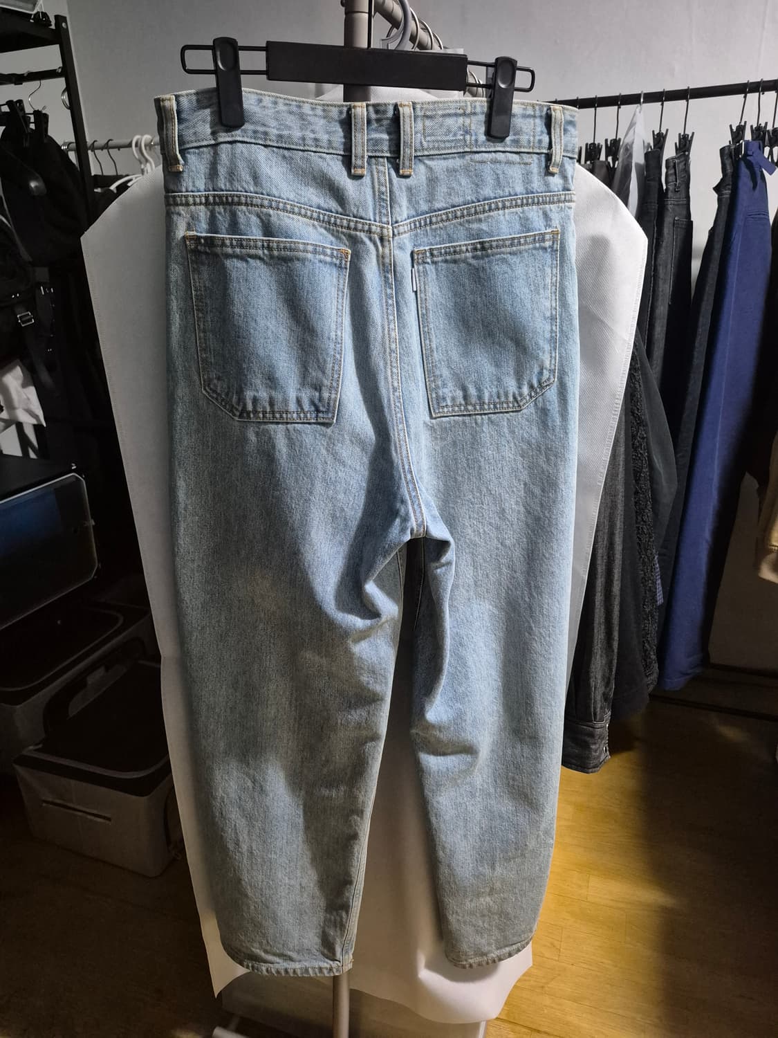 유스 스트럭쳐 와이드 데님 팬츠 라이트 블루 S  상품이미지2